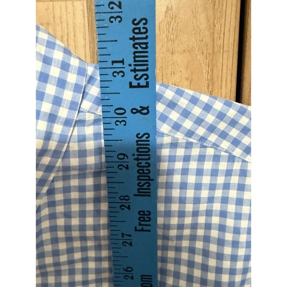 Vintage Ralph Lauren Long Sleeve Shirt Mens XL Classic Fit Blue Gingham Check
